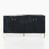 Frank Olsen Lyra Midnight Black Sideboard with Mood Lighting & Wireless Phone Charging