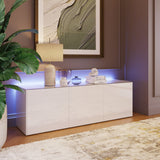 Frank Olsen High Gloss White 1500mm TV Cabinet with LED Lighting and Wireless Phone Charging