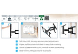 B-Tech BT8229 - Black Ultra Slim Double Arm TV Wall Mount, Tilt and Swivel