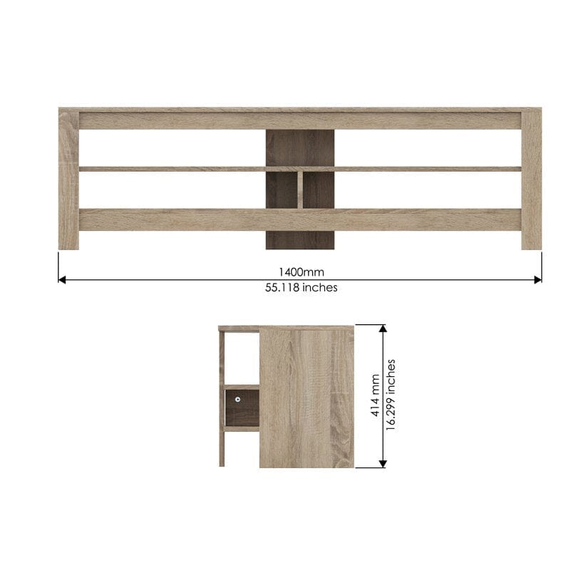 Techlink CA140GO Calibre Flat TV Stand in Rustic Sawn Oak suits Up To 65" TVs