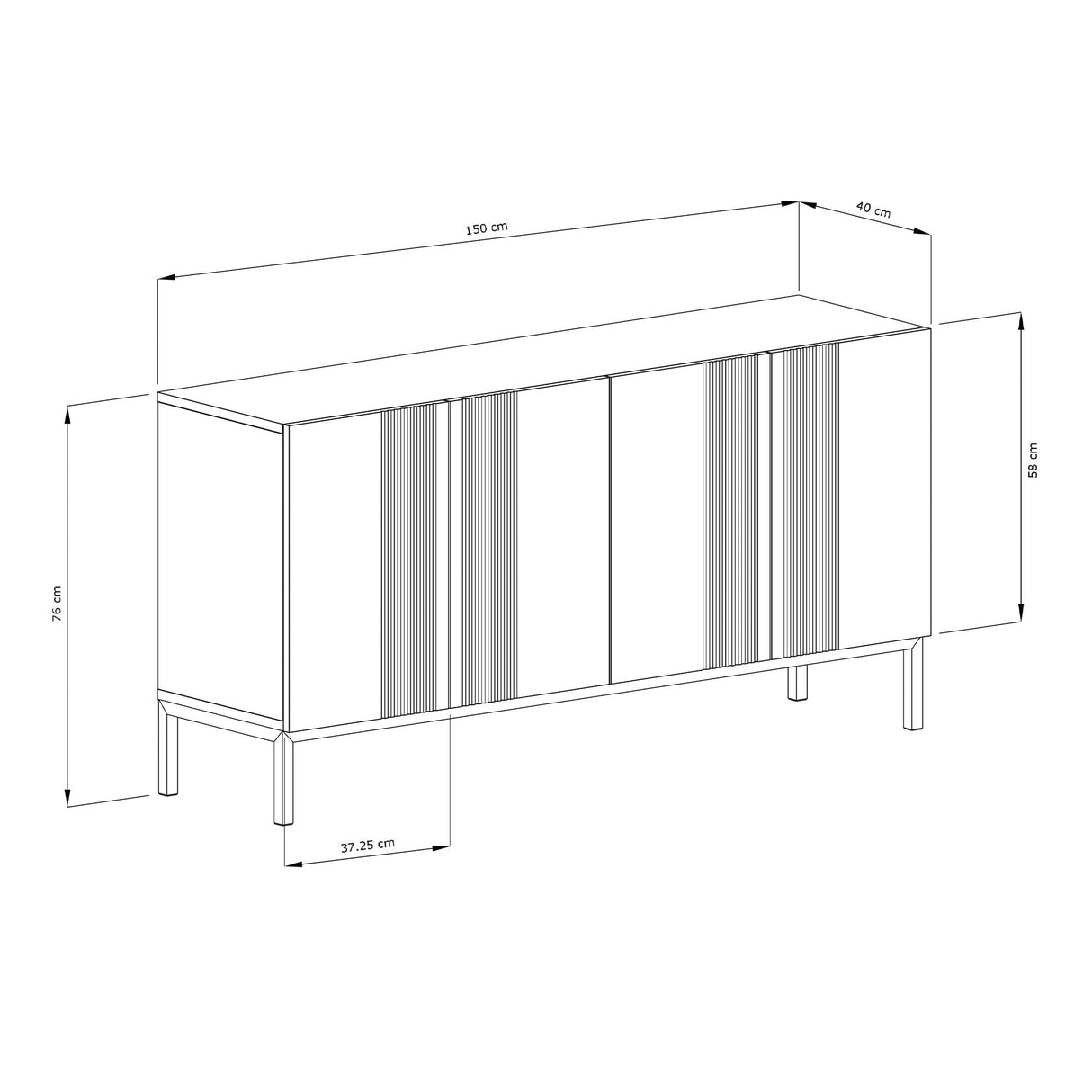 Frank Olsen Iona White Sideboard with Mood Lighting & Wireless Phone Charging