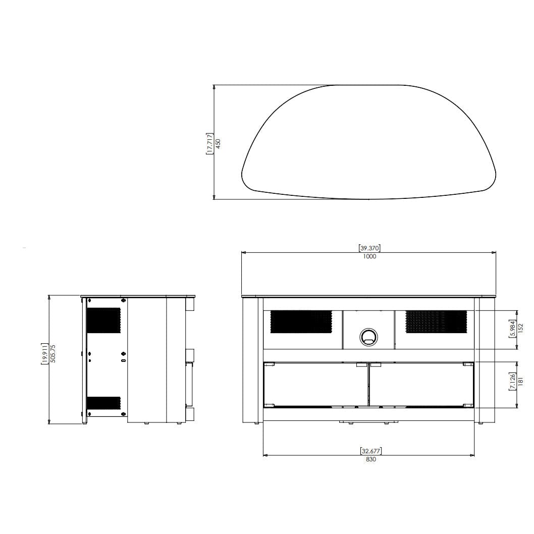 AVF Affinity Burghley Plus 1m Walnut Curved TV Stand, for TVs up to 50"