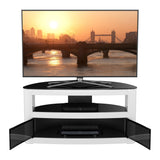 AVF Affinity Burghley Plus 1m Gloss White Curved TV Stand, for TVs up to 50"