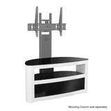 AVF Affinity Burghley Plus 1m Gloss White Curved TV Stand, for TVs up to 50"