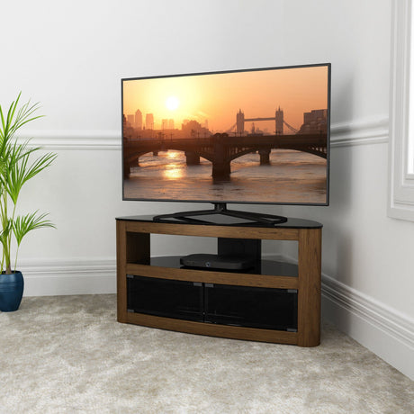 AVF Affinity Burghley Plus 1m Walnut Curved TV Stand, for TVs up to 50"