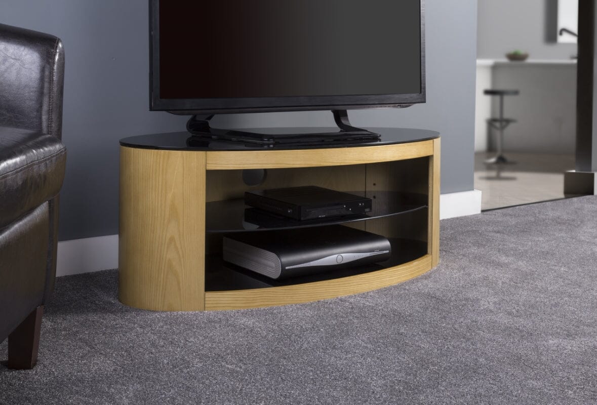 AVF Affinity Buckingham 1.1m Oak Oval TV Stand, for TVs up to 55"