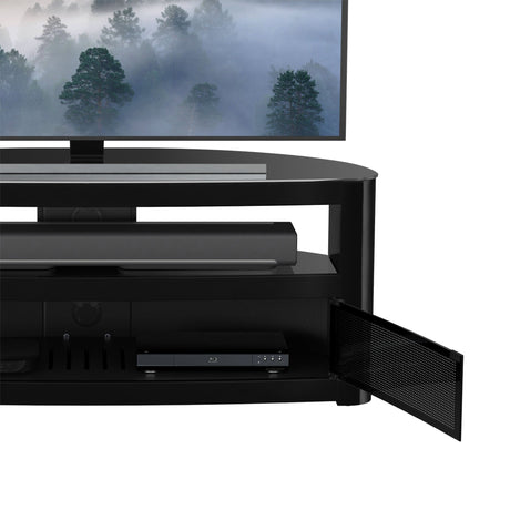 AVF Affinity Burghley 1.25m Gloss Black Curved TV Stand for TVs up to 65"