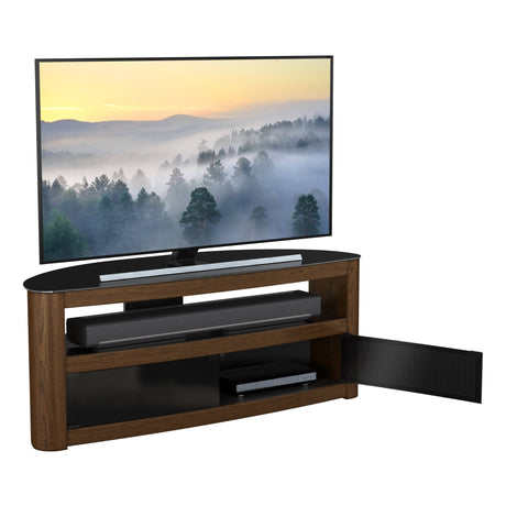 AVF Affinity Burghley 1.25m Walnut Curved TV Stand for TVs up to 65"