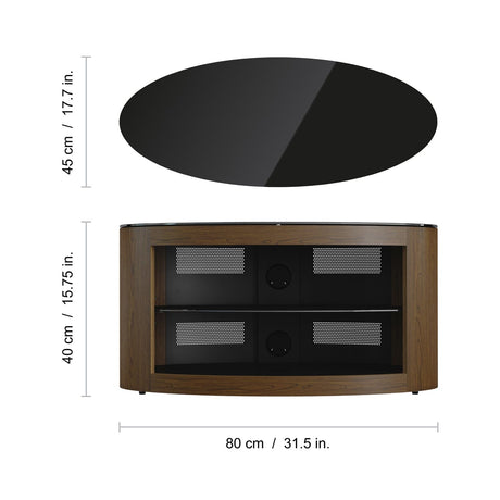 AVF Affinity Buckingham 80cm Walnut Oval TV Stand for TVs up to 40"