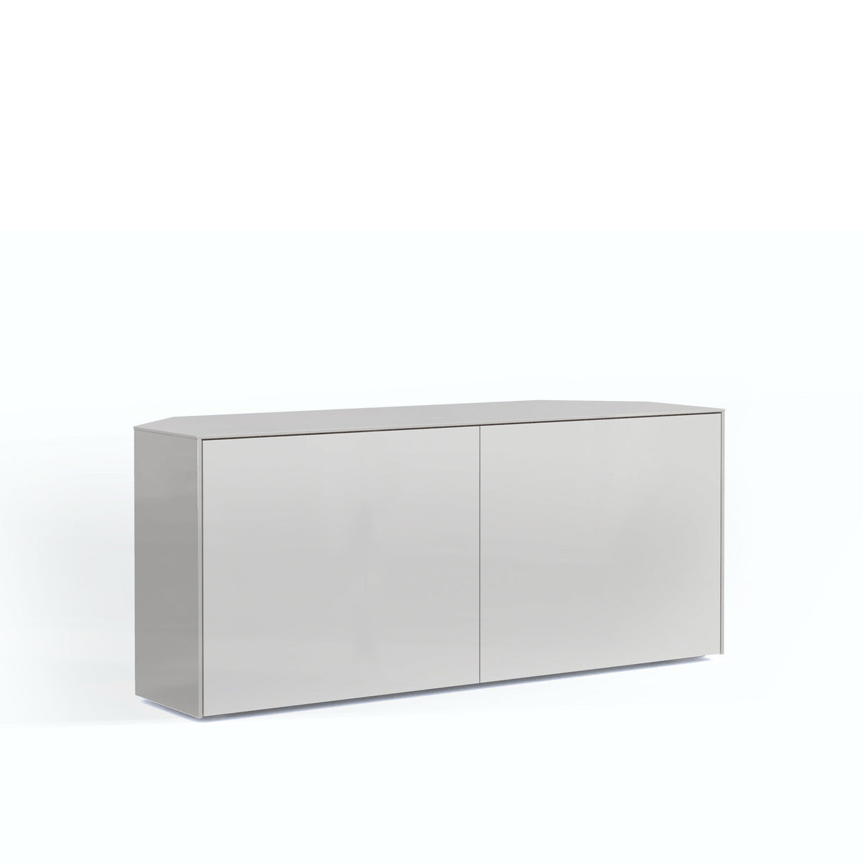 Frank Olsen High Gloss White 1200mm Corner TV Cabinet with LED Lighting and Wireless Phone Charging