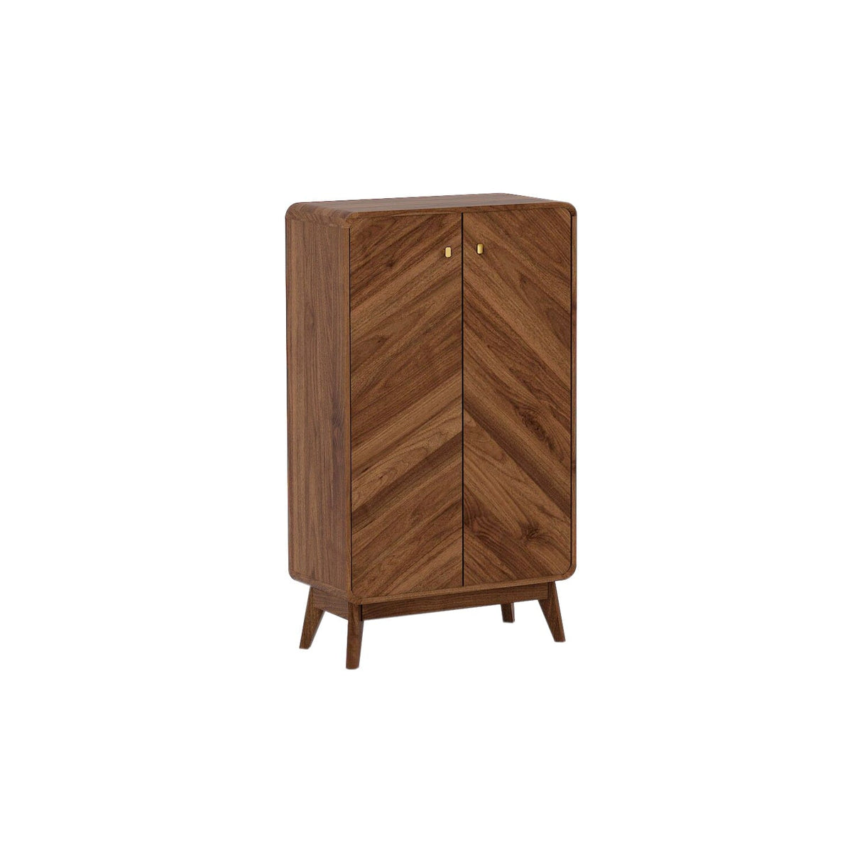 Kudl LV44 Columbian Walnut Shoe Cupboard Engineered Wood