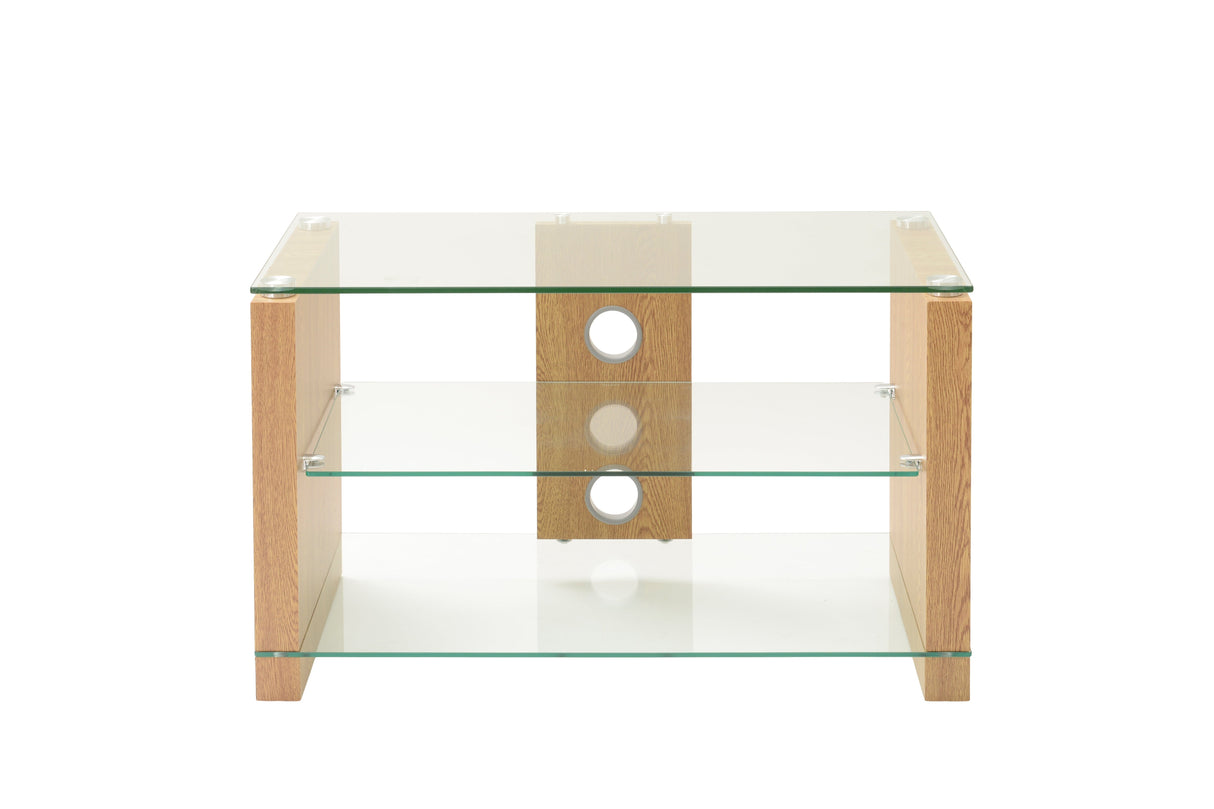 TTAP Elegance TV Stand in Oak and Clear Glass (AVS-L611-800-3OC)