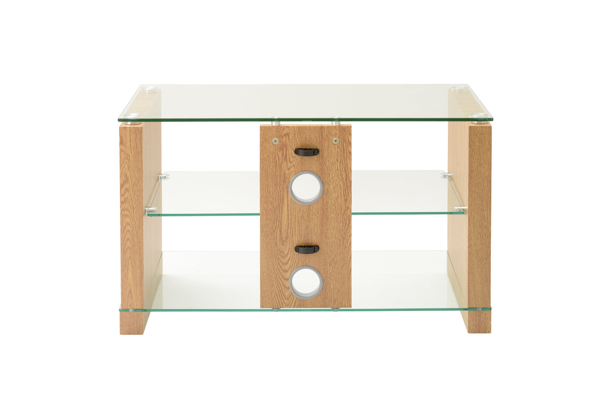 TTAP Elegance TV Stand in Oak and Clear Glass (AVS-L611-800-3OC)