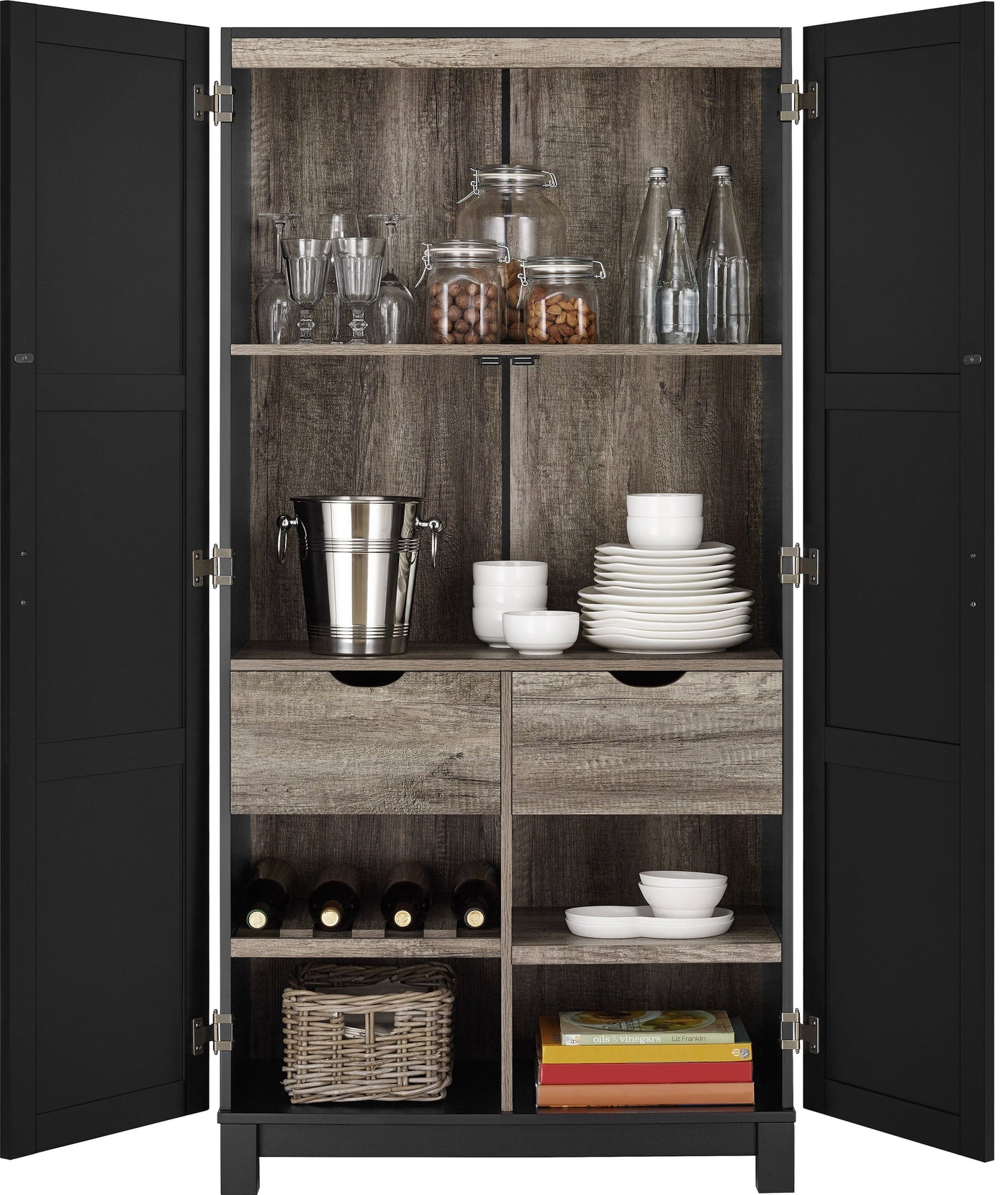 Black storage deals cabinet for kitchen