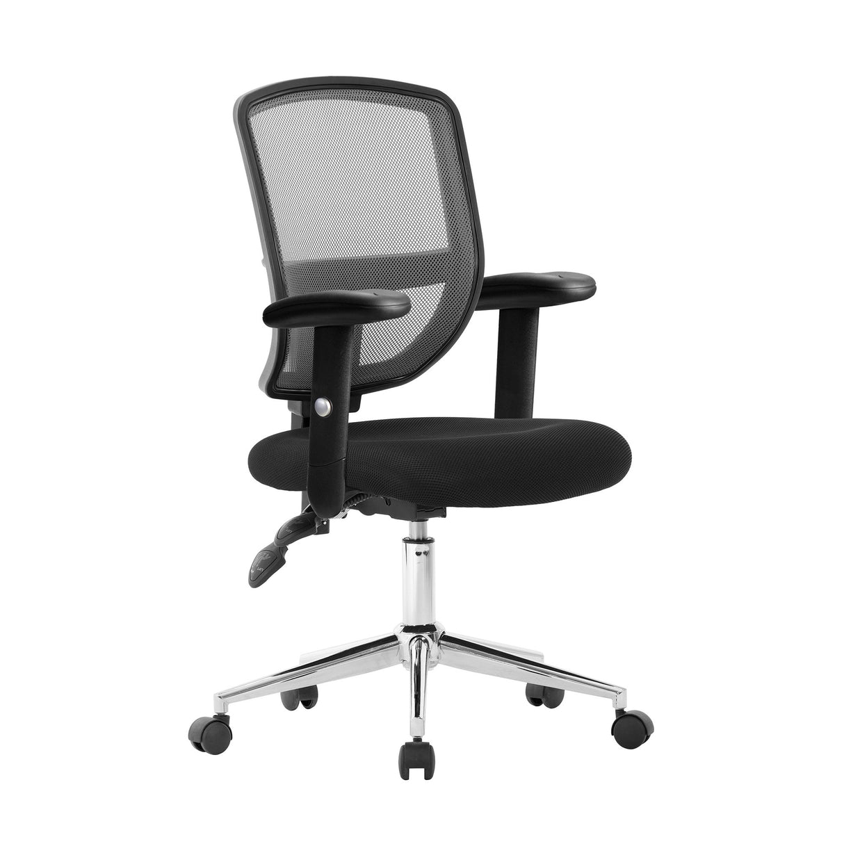 Nautilus Designs Nexus  Medium Back Designer Mesh Operator Chair with Sculptured Lumbar, Spine Support and Height Adjustable Arms - Black