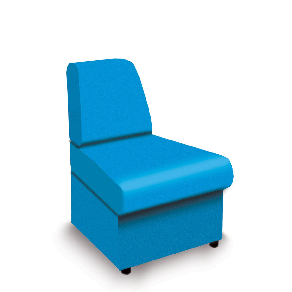 Nautilus Designs Wave Contemporary Modular Fabric Low Back Sofa - Convex- Blue
