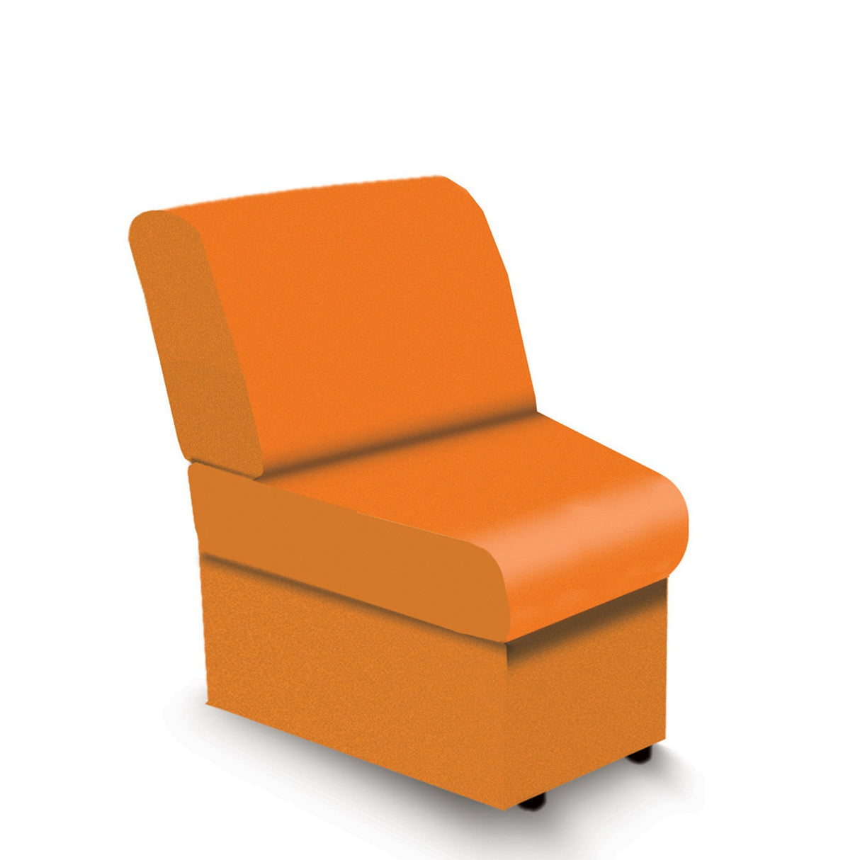 Nautilus Designs Wave Contemporary Modular Fabric Low Back Sofa -  Concave - Orange