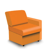 Nautilus Designs Wave Contemporary Modular Fabric Low Back Sofa - Left Hand Arm - Orange
