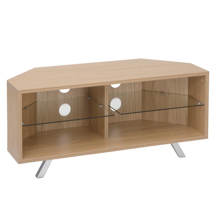 TTAP Oregon TV Stand in Oak and Clear Glass (TVS1006)