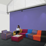 Nautilus Designs Wave Contemporary Modular Fabric Low Back Sofa - Convex- Red
