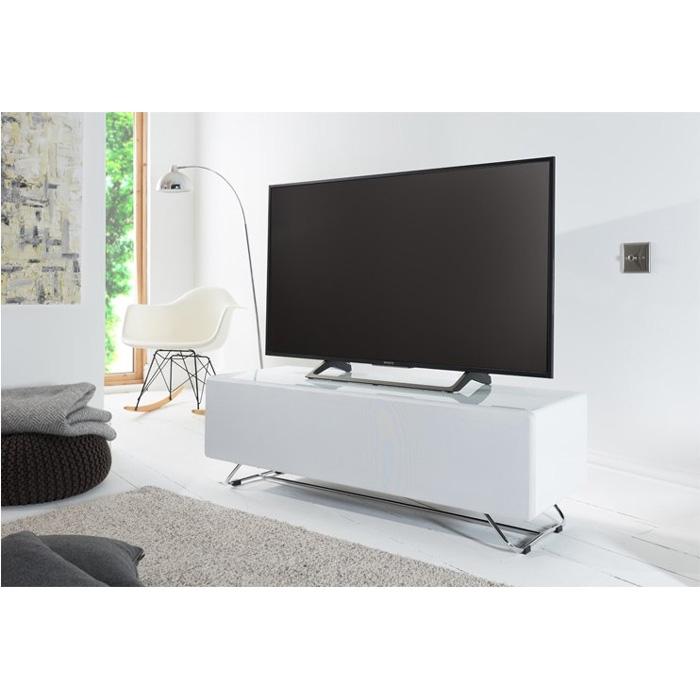 Alphason Chromium Concept 1200mm TV Stand in White with Speaker Mesh Front (CRO2-1200CPT-WH)