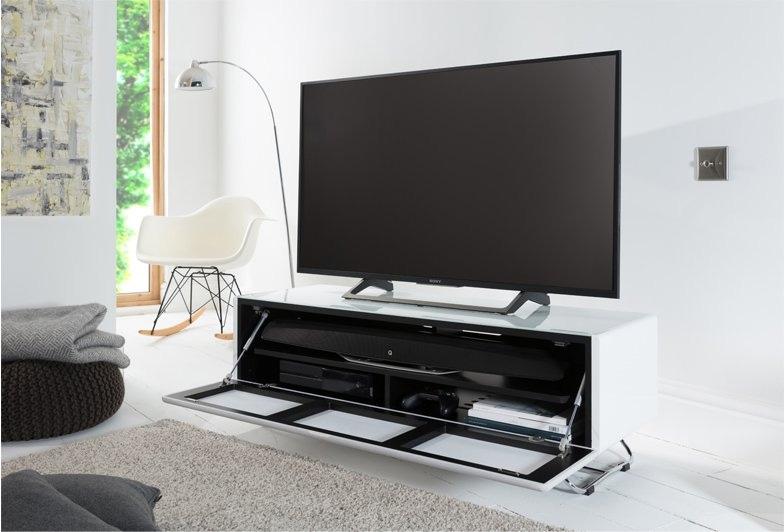 Alphason Chromium Concept 1200mm TV Stand in White with Speaker Mesh Front (CRO2-1200CPT-WH)