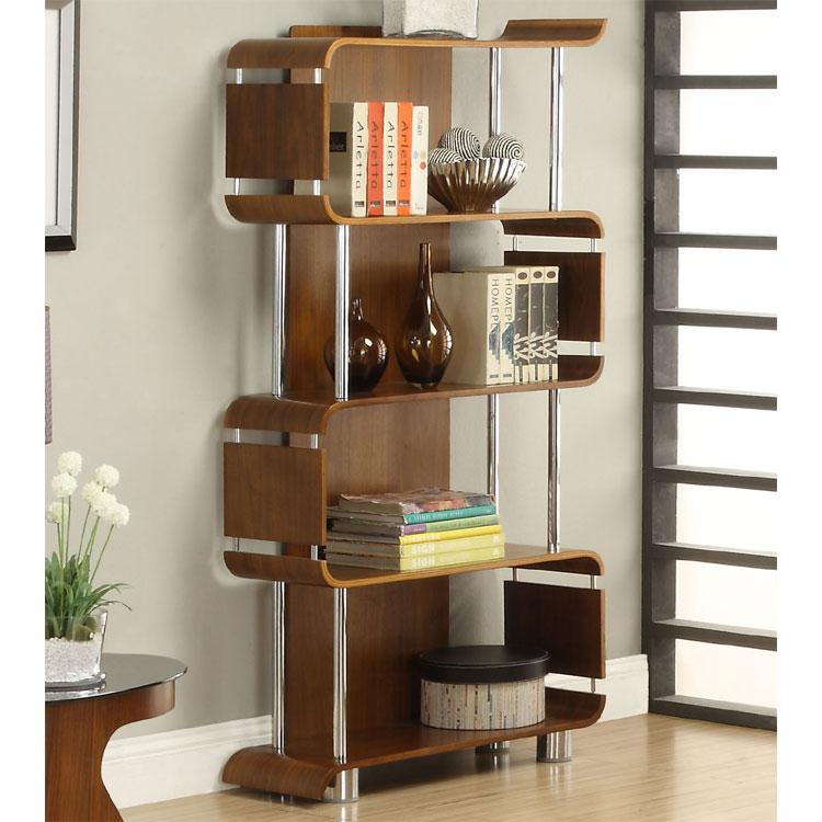 Jual Bali Curved Bookcase in Walnut BS201 WAL