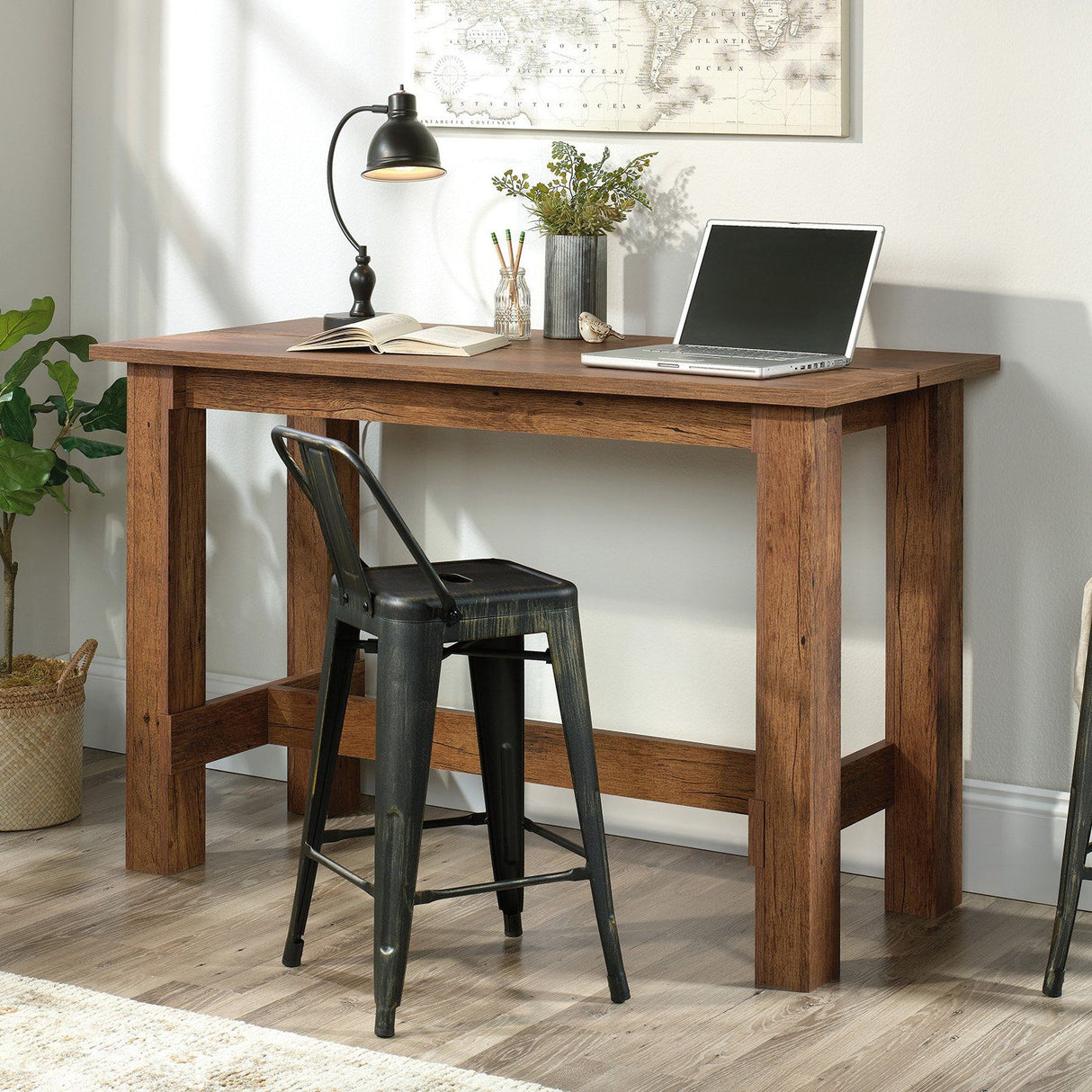 Teknik Counter Height Bench Desk in Vintage Oak (5427127)