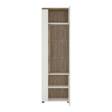 Furniture To Go Toledo Narrow RHD 1 Door Display Cabinet in Gloss White and Oak (4281244)