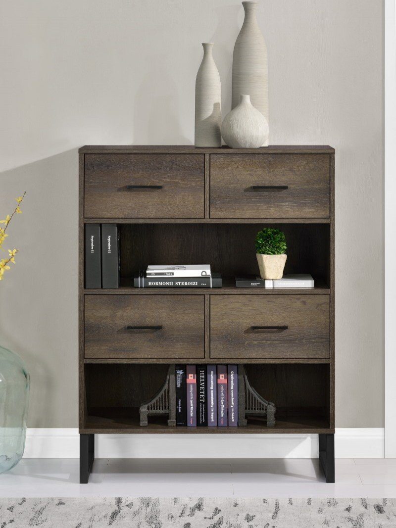 Dorel Home Candon Brown Bookcase with Storage Drawers – AV4Home