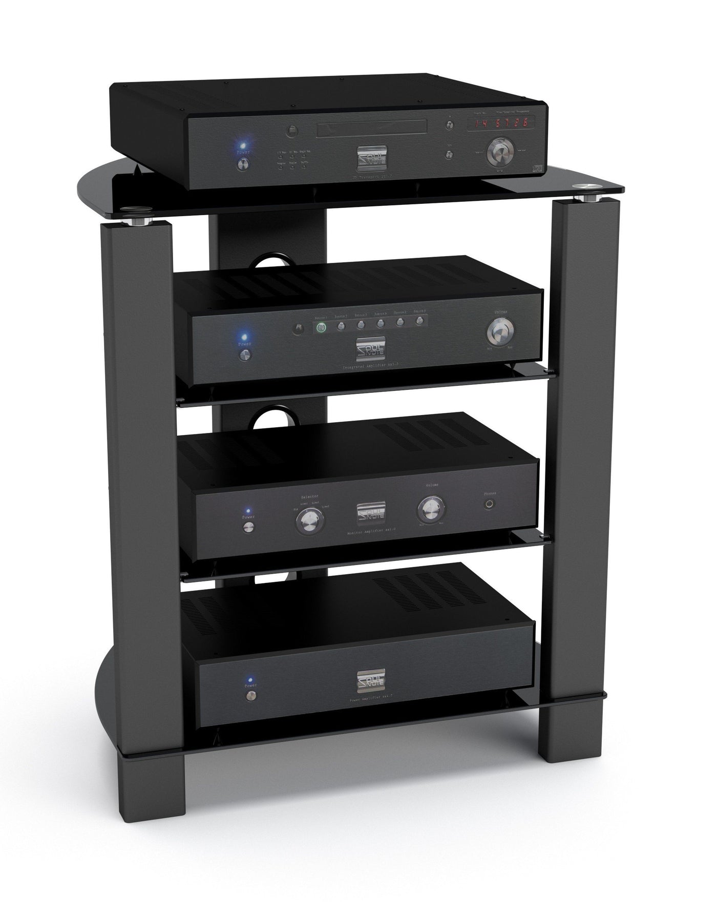 TTAP Vision 4 Shelf Hi-Fi Stand in Black with Black Glass (TVS1013) –  AV4Home